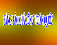 BẢNG GIÁ VÉ THĂM QUAN TOÀN QUỐC 2016 - 2017
